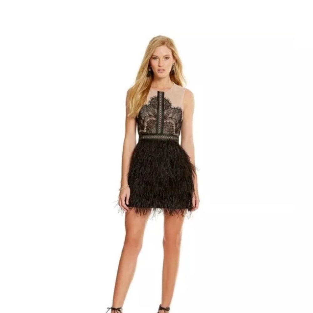 Gianni Bini Women’s Small Feather Lace Mini Dress